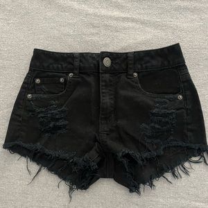 American Eagle black denim shorts